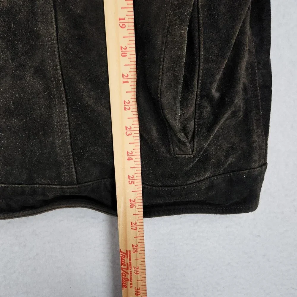Eddie Bauer Jacket Mens XL Brown Seattle Suede Leather Washable Button Front - Picture 8 of 14